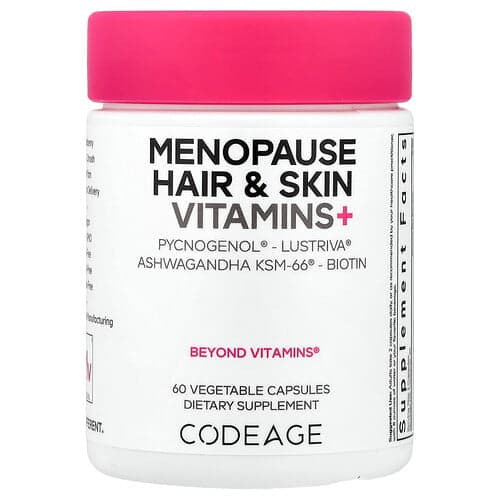 Codeage, Menopause Hair Skin Vitamins+, 60 Vegetable Capsules