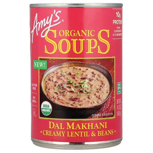 Amy's, Organic Soups, Dal Makhani, Creamy Lentil & Beans, 14.2 oz (403 g)