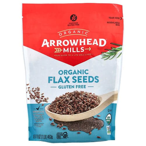 Arrowhead Mills, Organic Flax Seeds, Gluten Free, 1 lb (453 g)