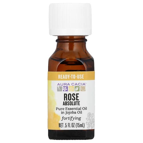 Aura Cacia, Pure Essential Oil in Jojoba Oil, Rose Absolute, 0.5 fl oz (15 ml)