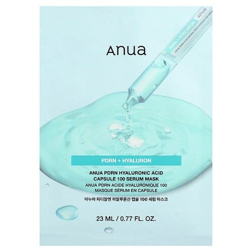 Anua, PDRN Hyaluronic Acid Capsule 100 Serum Beauty Mask, 1 Sheet, 0.77 fl oz (23 ml)