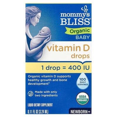 Mommy's Bliss, Organic Baby, Vitamin D Drops, Newborn +, 0.11 fl oz (3.24 ml)