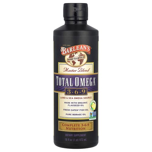 Barlean's, Master Blend, Total Omega® 3 · 6 · 9, Lemonade, 16 fl oz (473 ml)
