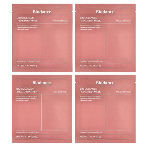 Biodance, Bio Collagen Real Deep Beauty Mask, 4 Sheets, 1.19 oz (34 g) Each
