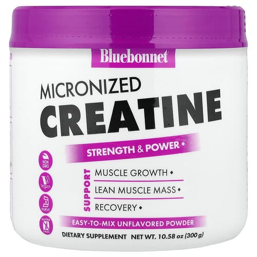 Bluebonnet Nutrition, Micronized Creatine Powder, Unflavored, 10.58 oz (300 g)