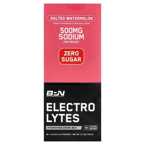 BPN, Electrolytes, Hydration Drink Mix, Salted Watermelon, 30 Packets, 0.2 oz (5.4 g) Each