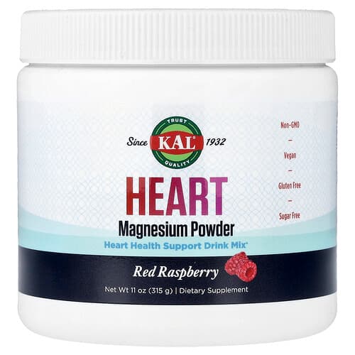KAL, Heart Magnesium Powder, Red Raspberry, 11 oz (315 g)