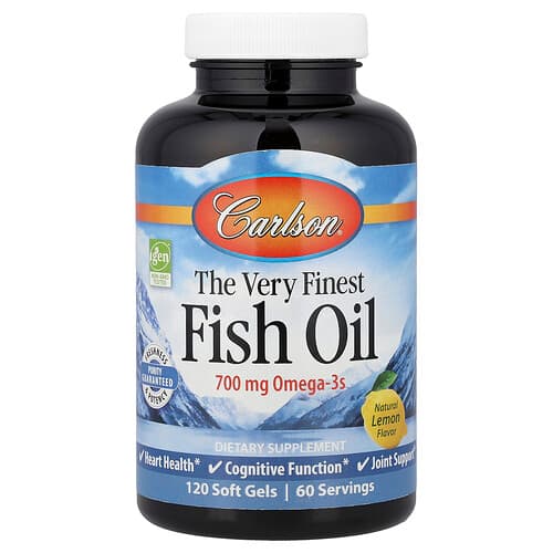Carlson, The Very Finest Fish Oil, Natural Lemon, 120 Soft Gels