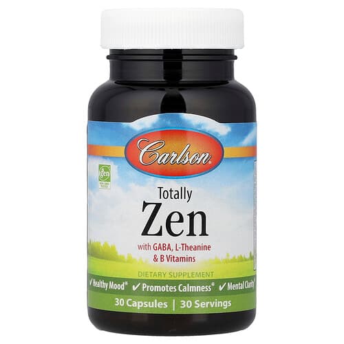 Carlson, Totally Zen with GABA, L-Theanine & B Vitamins, 30 Capsules