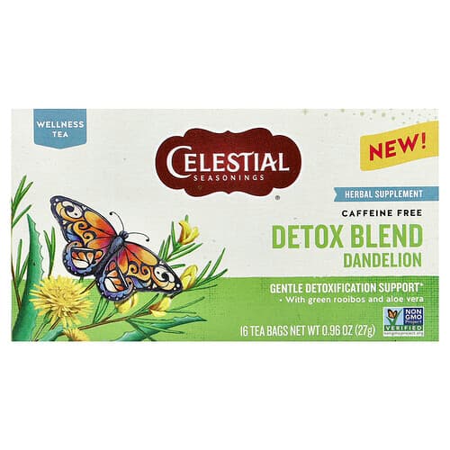 Celestial Seasonings, Detox Blend, Dandelion, Caffeine Free, 16 Tea Bags, 0.96 oz (27 g)