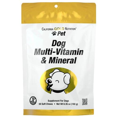 California Gold Nutrition, Pet, Dog Multi-Vitamin & Mineral, 60 Soft Chews, 6.35 oz (180 g)