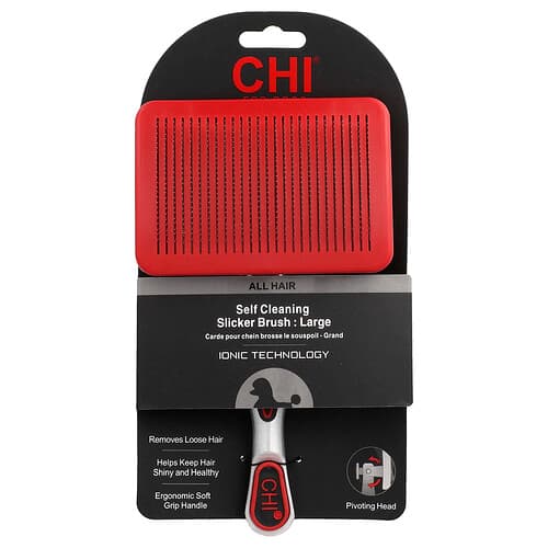 CHI for Dogs, Self Cleaning Slicker Brush, For Dogs, Large, 1 Count