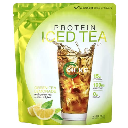 Chike Nutrition, Protein Iced Tea, Green Tea Lemonade, 10.1 oz (287 g)