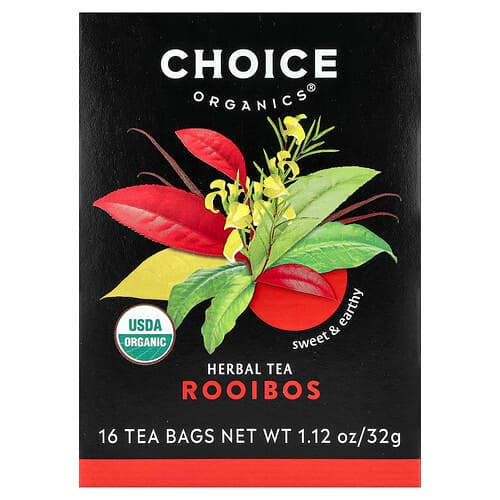 Choice Organics, Herbal Tea, Rooibos, Caffeine-Free, 16 Tea Bags, 1.12 oz (32 g)