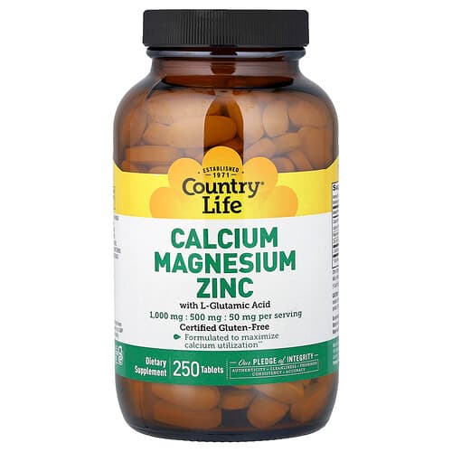 Country Life, Calcium Magnesium Zinc, 250 Tablets