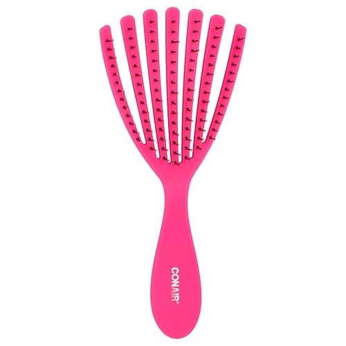 Conair, Detangle Delight™ Hair Brush, For Curly & Wavy Hair Types, Pink, 1 Brush