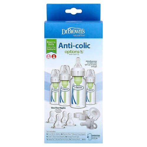 Dr. Brown's, Natural Flow®, Options+™, Anti-colic Baby Bottle, 18 Piece Set
