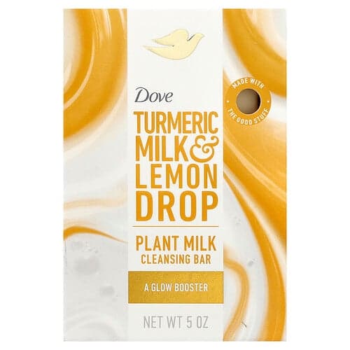Dove, Plant Milk Cleansing Bar Soap, Turmeric Milk & Lemon Drop, 5 oz