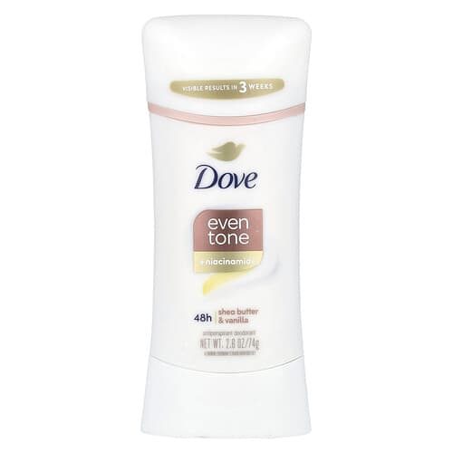 Dove, Even Tone + Niacinamide, Antiperspirant Deodorant, Shea Butter & Vanilla, 2.6 oz (74 g)