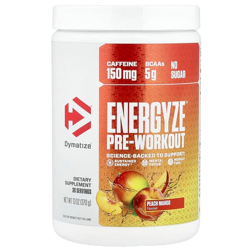 Dymatize, Energyze™ Pre-Workout, Peach Mango, 13 oz (370 g)