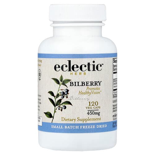 Eclectic Herb, Bilberry, Promotes Healthy Vision, 120 Veg Caps (450 mg per Capsule)