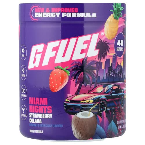 G FUEL, Energy Formula, Miami Nights, Strawberry Colada, 8.7 oz (248 g)