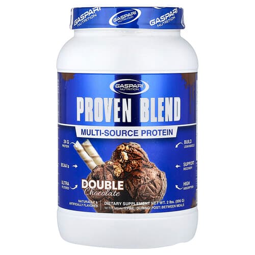 Gaspari Nutrition, Proven Blend Multi-Source Protein, Double Chocolate, 2 lbs (896 g)