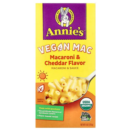 Annie's Homegrown, Vegan Mac, Macaroni & Cheddar, 6 oz (170 g)