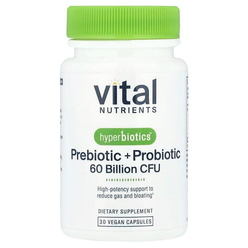 Vital Nutrients, Hyperbiotics®, Prebiotic + Probiotic, 30 Vegan Capsules