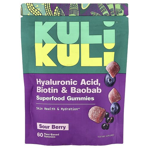 Kuli Kuli, Superfood Gummies, Sour Berry, 60 Plant-Based Gummies