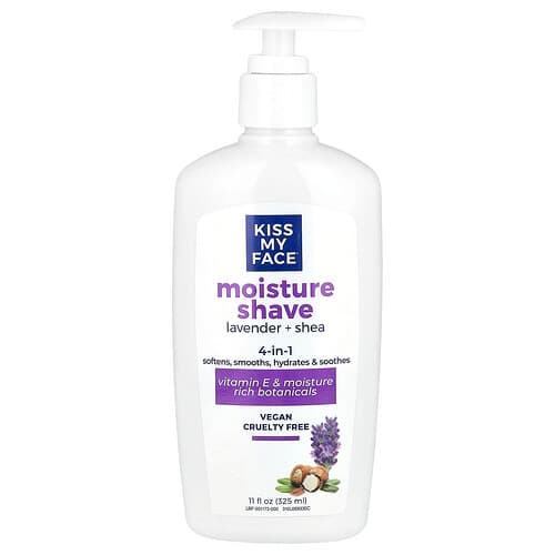 Kiss My Face, 4 in 1 Moisture Shave, Lavender + Shea, 11 fl oz (325 ml)