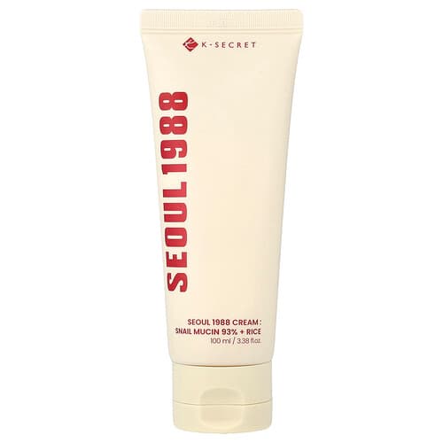 K-Secret, Seoul 1988 Cream, Snail Mucin 93% + Rice, 3.38 fl oz (100 ml)