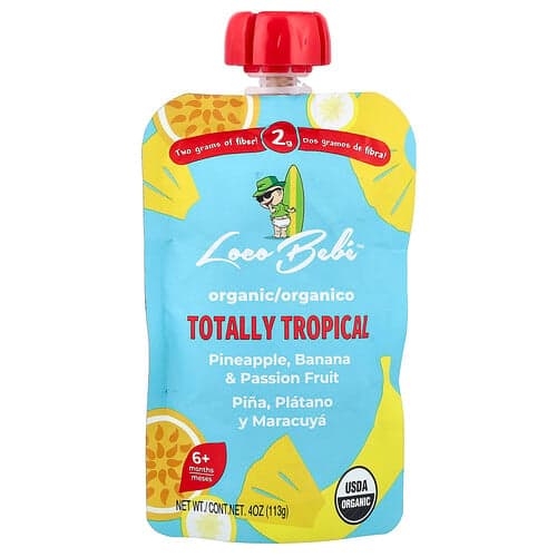 Loco Bebe, Organic Puree, 6+ Months, Totally Tropical, 4 oz (113 g)