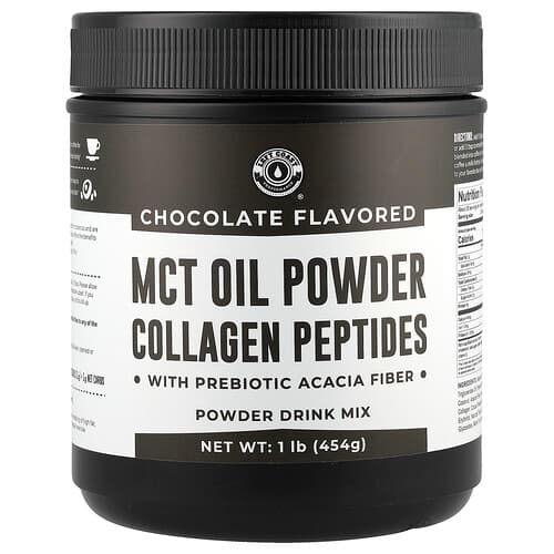Left Coast Performance, MCT Oil Powder Collagen Peptides With Prebiotic Acacia Fiber, Chocolate, 1 lb (454 g)
