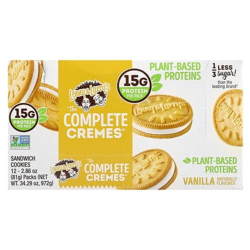 Lenny & Larry's, The Complete Cremes®, Sandwhich Cookies, Vanilla, 12 Packs, 2.86 oz (81 g) Each