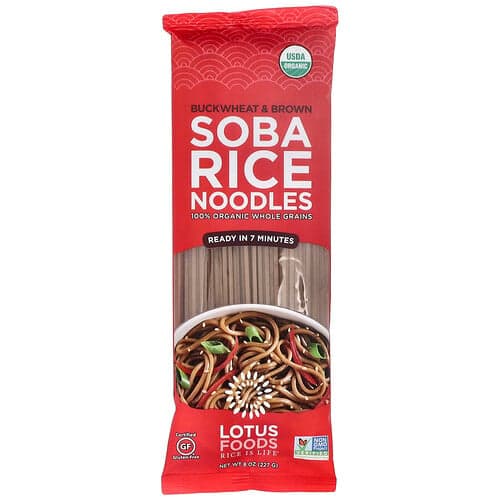 Lotus Foods, Buckwheat & Brown Soba Rice Noodles, 8 oz (227 g)