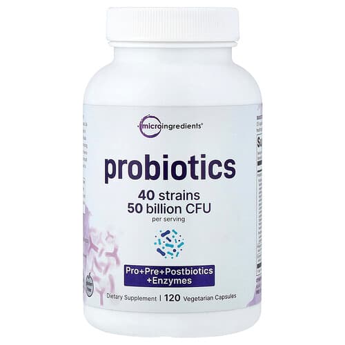 Micro Ingredients, Probiotics, 120 Vegetarian Capsules