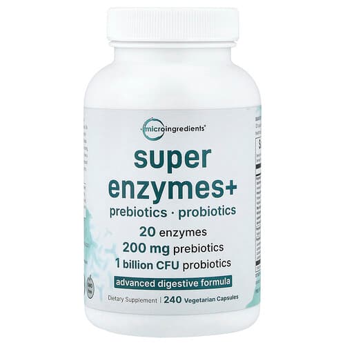 Micro Ingredients, Super Enzymes+, 240 Vegetarian Capsules