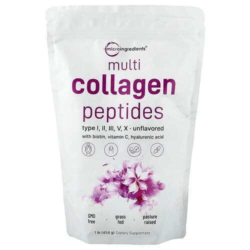 Micro Ingredients, Multi Collagen Peptides, Unflavored, 1 lb (454 g)