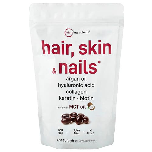 Micro Ingredients, Hair, Skin, Nails, 400 Softgels