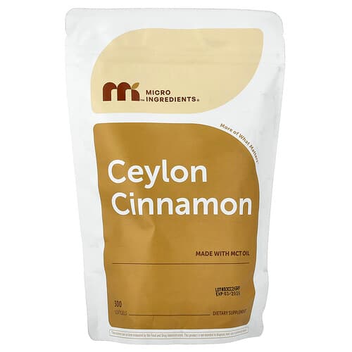 Micro Ingredients, Ceylon Cinnamon, 300 Softgels (200 mg per Softgel)