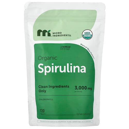 Micro Ingredients, Organic Spirulina, 720 Tablets (500 mg per Tablet)