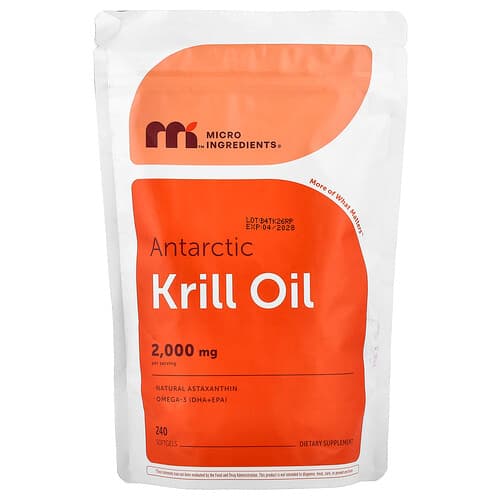 Micro Ingredients, Antarctic Krill Oil, 240 Softgels (1,000 mg per Softgel)