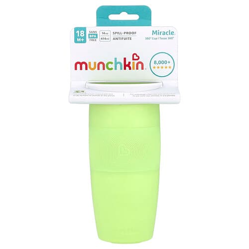 Munchkin, Miracle® 360° Cup, 18 Months+, Light Green, 14 oz (414 ml)