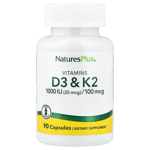 NaturesPlus, Vitamin D3 & K2, 90 Capsules
