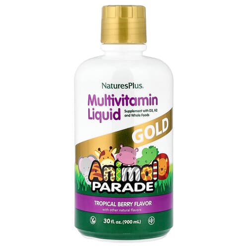 NaturesPlus, Animal Parade® Gold, Multivitamin Liquid, Tropical Berry, 30 fl oz (900 ml)