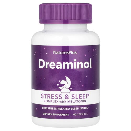 NaturesPlus, Dreaminol®, Stress & Sleep Complex with Melatonin, 60 Capsules