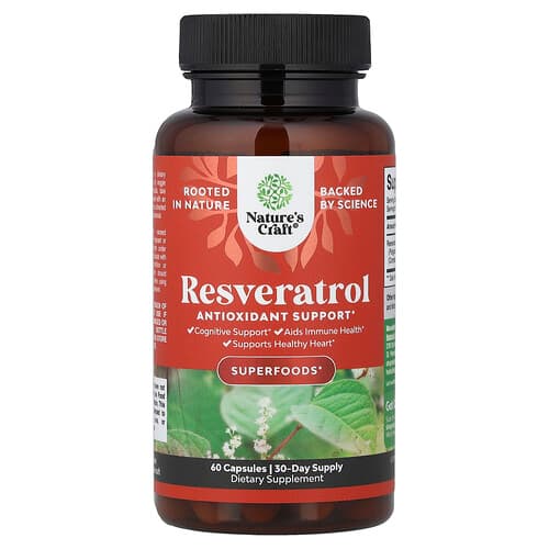 Nature's Craft, Resveratrol, 60 Capsules (600 mg per Capsule)