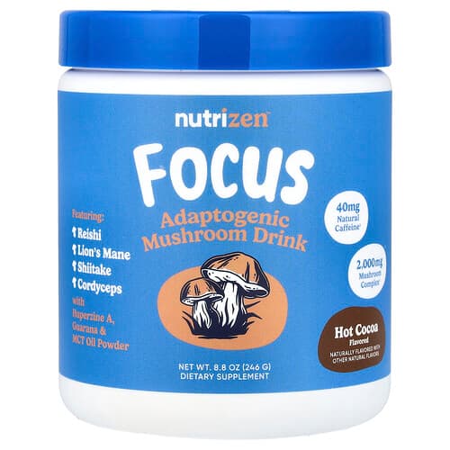 Nutricost, NutriZen™, Focus, Adaptogenic Mushroom Drink, Hot Cocoa, 8.8 oz (246 g)