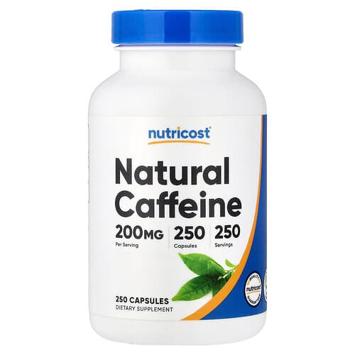 Nutricost, Natural Caffeine, 200 mg, 250 Capsules